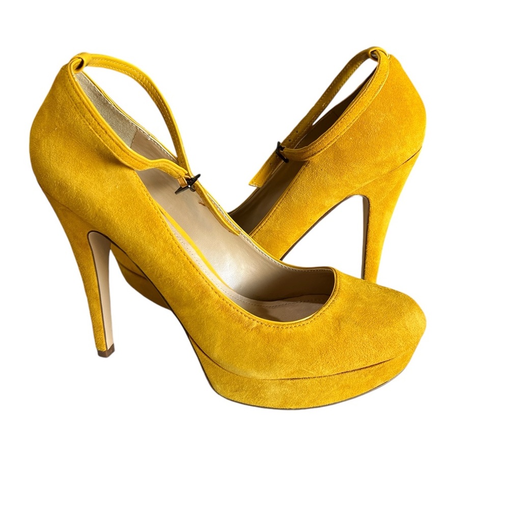 Suede Mustard Yellow Aldo Pumps